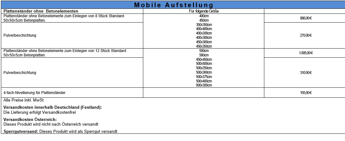 Jumbrella-Mobile-Aufstellung