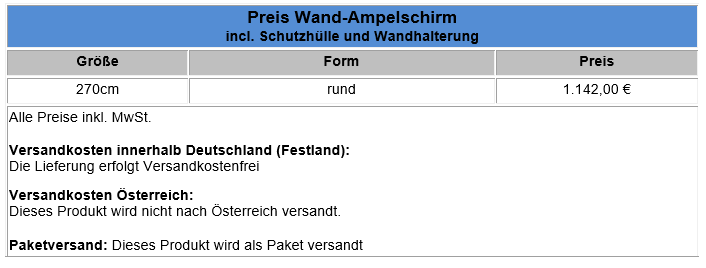 Wandampelschirm-Pl